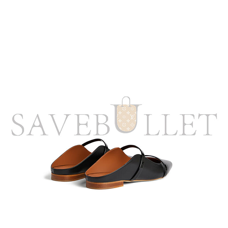 MALONE SOULIERS MAUREEN BLACK LEATHER FLAT MULES MAUREENMSFLAT42BLA